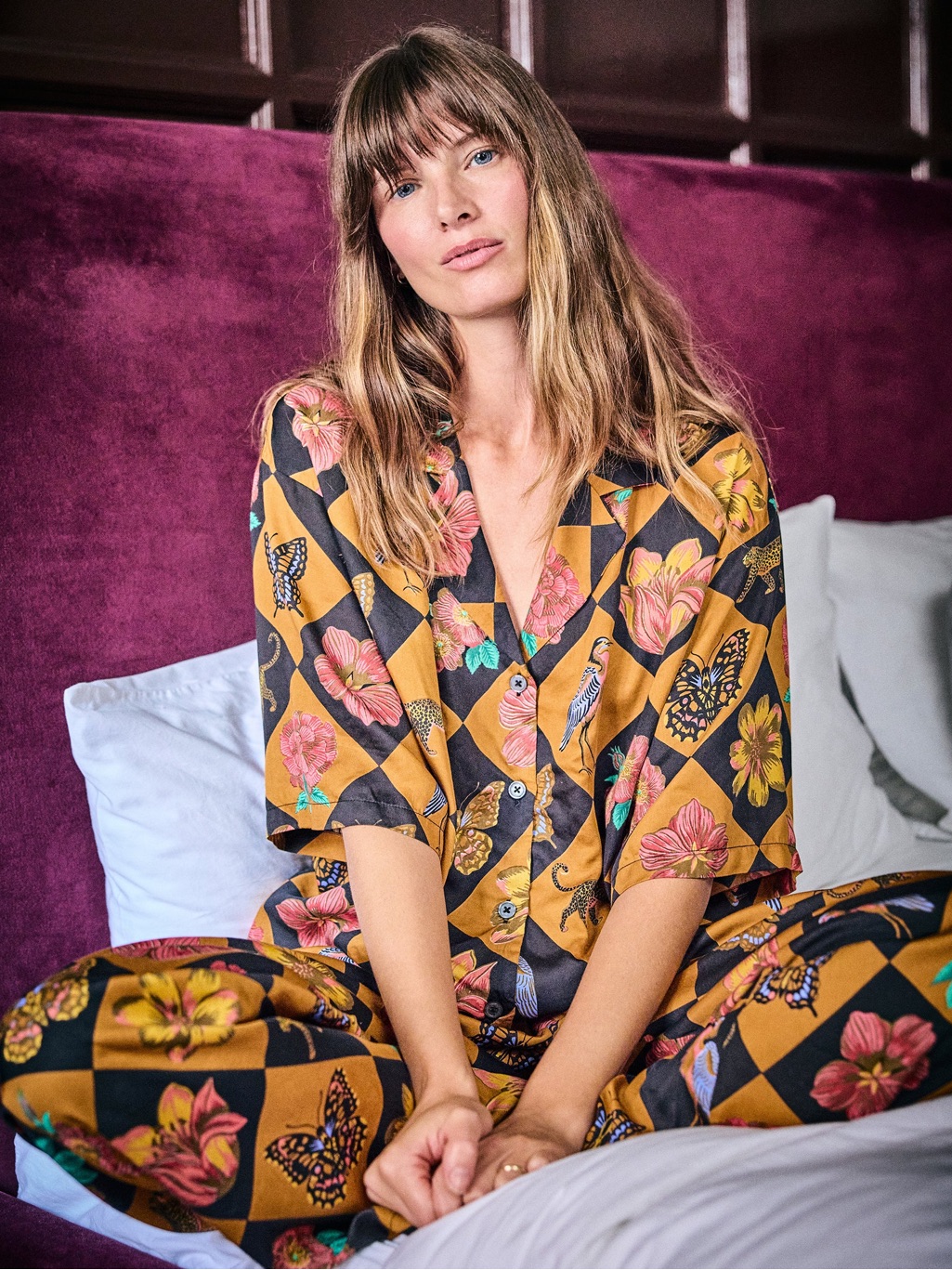 Printfresh Eco Satin Wildest Dreams Set In Botanical Checkerboard
